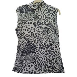 KC Stevens Womens Top Multi-Color Size Large Polyester Blend Sleeveless Pullover